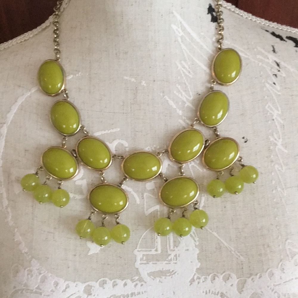 Trina Turk Lime Green Bubble Statement Necklace